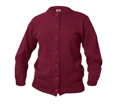 Crewneck Cardigan Maroon