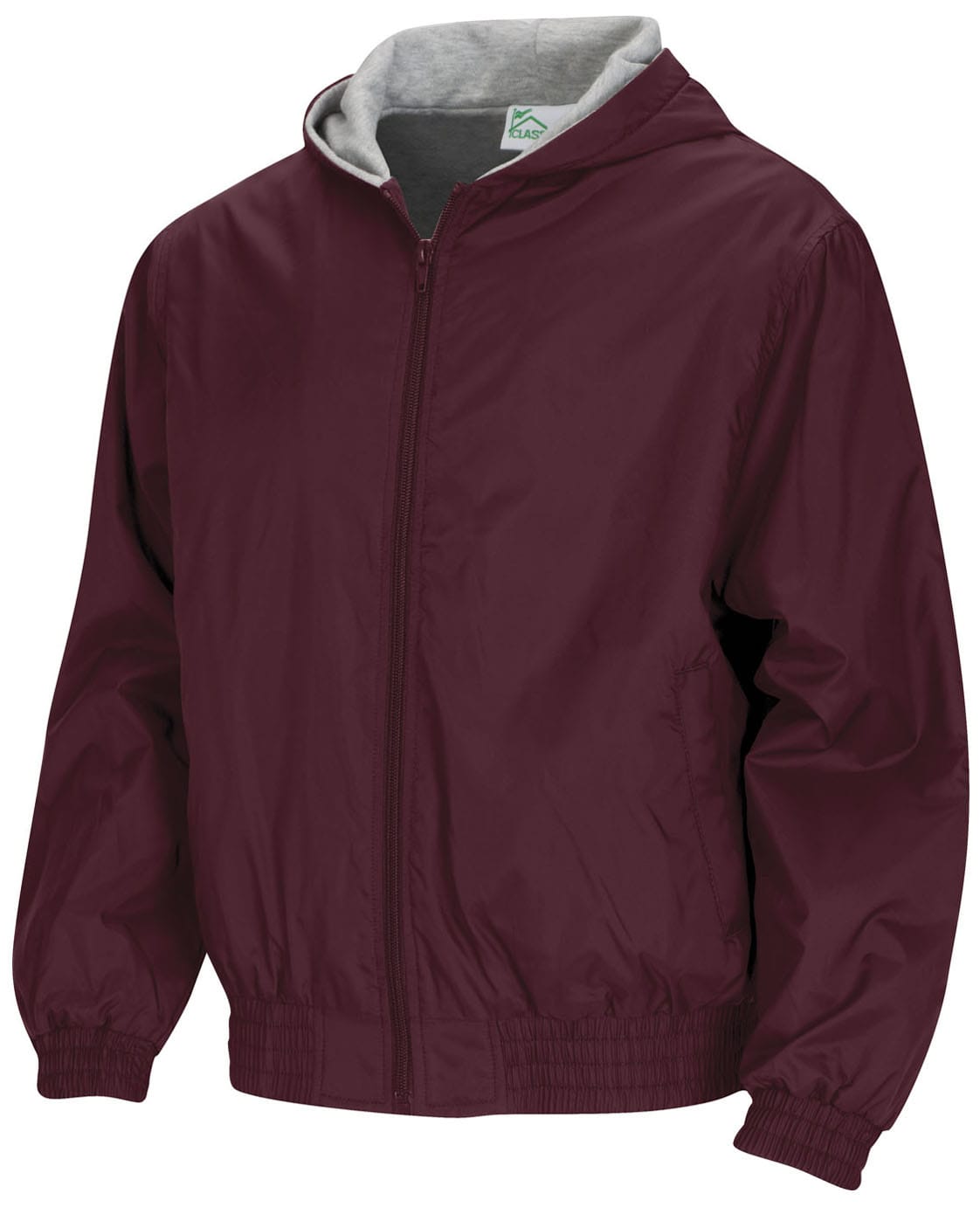 Zip Front Bomber Jacket - Maroon