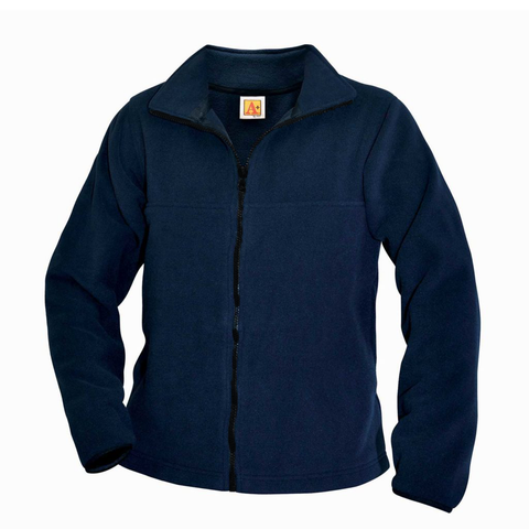 Unisex Fleece Jacket - Navy w/ School Logo K-4