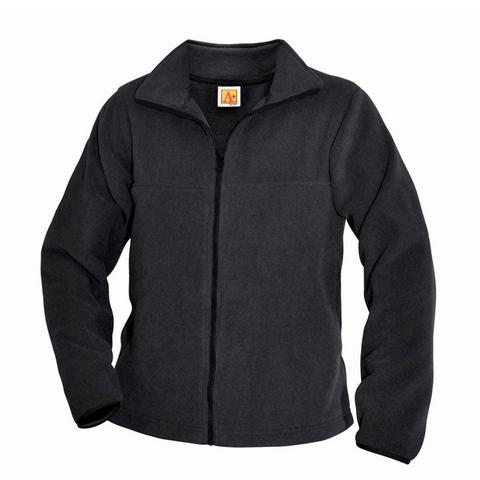 Unisex Fleece Jacket - Gray w/ School Logo Gr. 5-8
