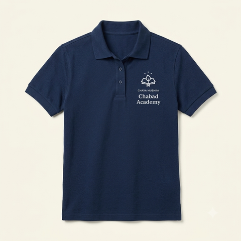 Short Sleeve Polo Shirt - Navy w/ Chabad Logo