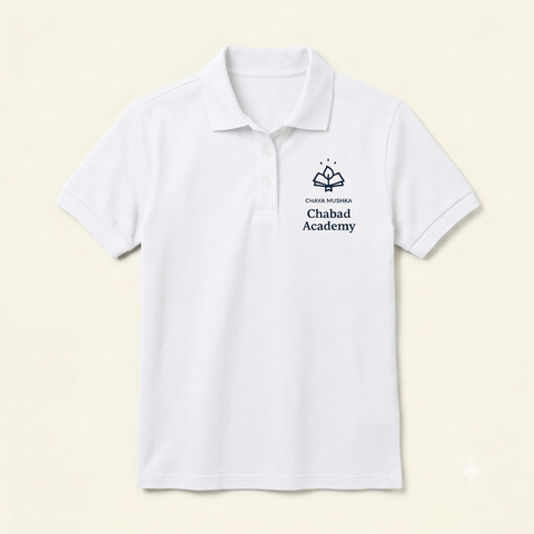 Short Sleeve Polo Shirt - White - w/ Chabad Logo