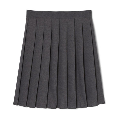 At The Knee Pleated Skirt - Gray