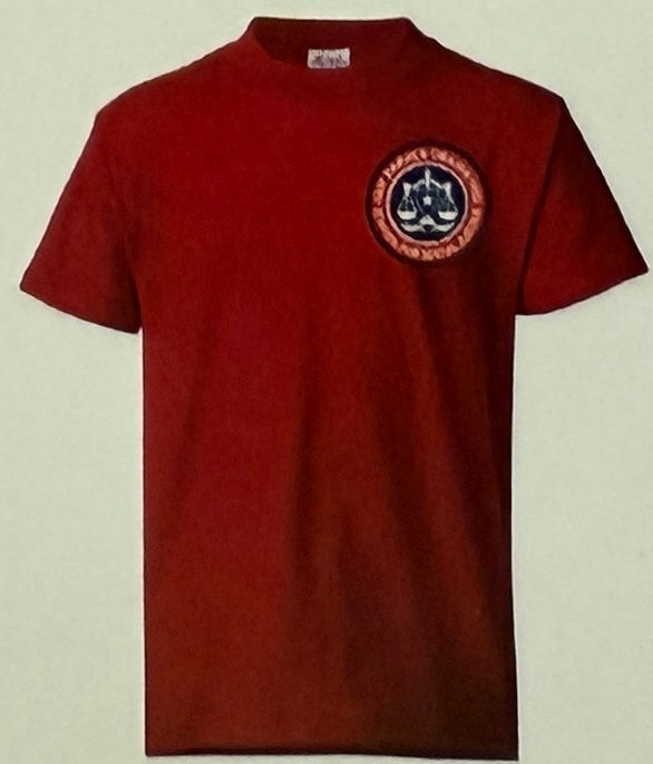 Short Sleeve Polo Shirt - Red - With School Logo