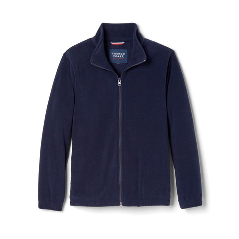 Full Zip Microfleece Jacket - Navy w/ School Logo