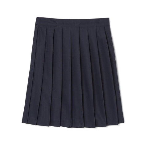 At The Knee Pleated Skirt - Navy