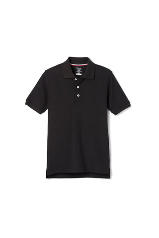 Short Sleeve Pique Polo Shirt FT - Black - With School Logo