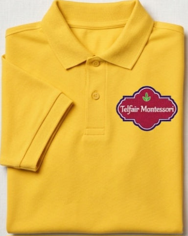 Short Sleeve Pique Polo Shirt FT - Yellow - With School Logo