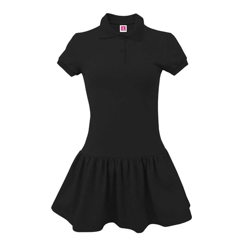 Black Girls Knit SS Dress w/ School Logo