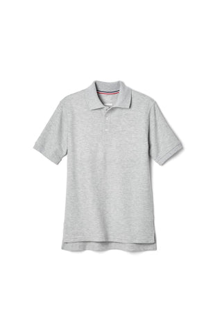 Short Sleeve Pique Polo Shirt FT- Feminine Fit - Gray - With School Logo