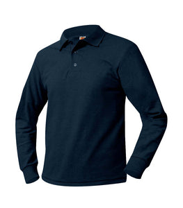 Washington Heights Long Sleeve Polo Shirt Navy