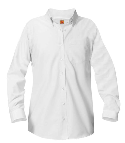 Girls Long Sleeve Oxford Blouse White