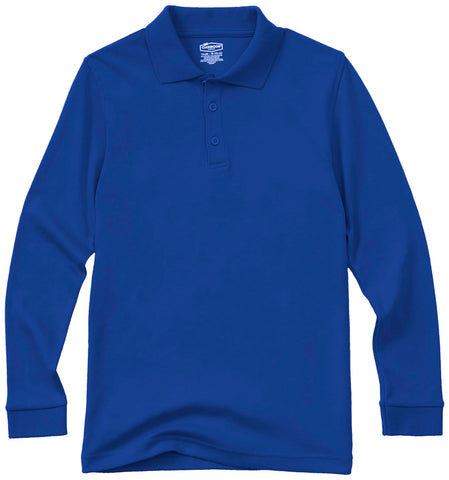 Long Sleeve Polo Shirt - Royal Blue - With School Logo