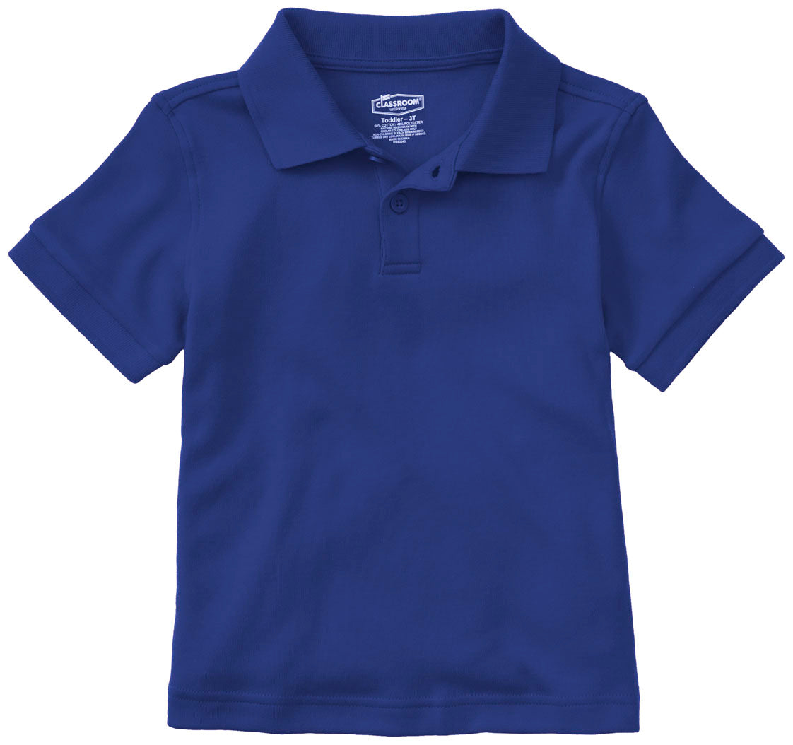 Short Sleeve Polo Shirt - Royal Blue - With School Logo