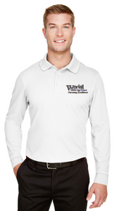 Long Sleeve Polo Shirt - World View - White