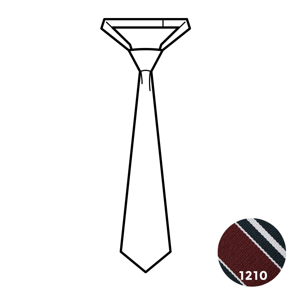 Tie - Maroon/Navy Silver Stripe